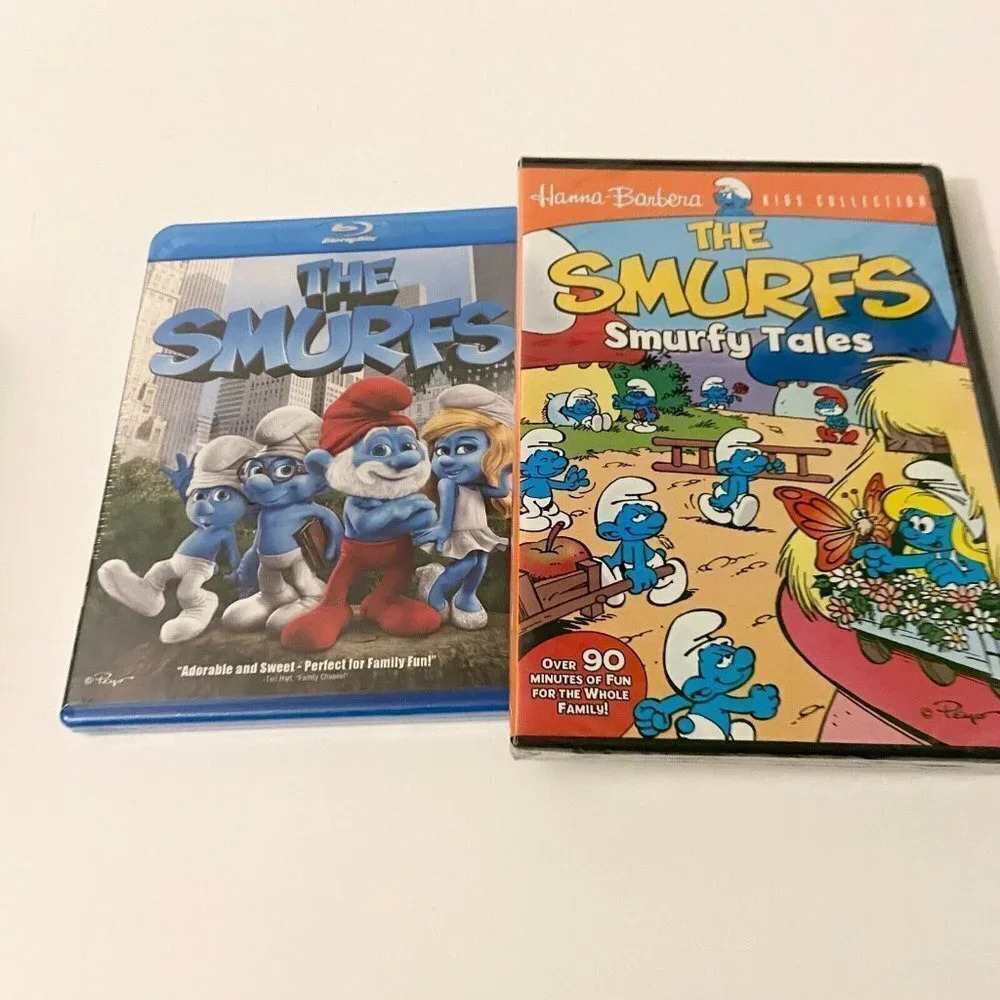 The Smurfs Blu Ray DVD and The Smurfy Tales Hanna Barbera DVD New Sealed